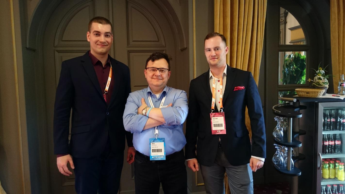 ModulesGarden CEO Konrad Keck and CMO Piotr Dołęga all smiles with Alex Goncharov from Ingram Micro Inc. Thank you for the recommendation!