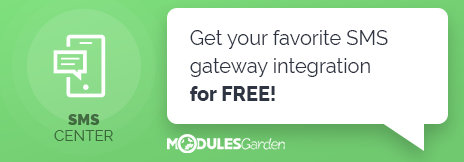 Free SMS Gateway Integration With WHMCS - SMS Center For WHMCS Module By ModulesGarden