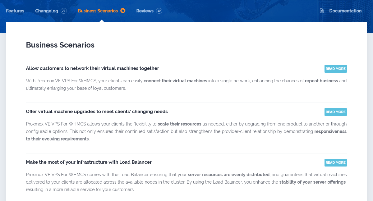 ModulesGarden Proxmox VE VPS For WHMCS - Business Scenarios